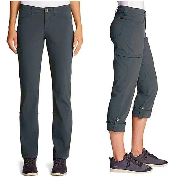 Eddie Bauer Horizon Roll Up Travex Straight Leg Pants Sz 12 - Picture 1 of 14
